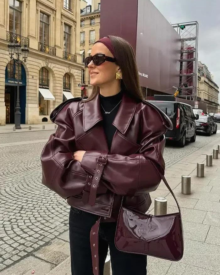 Bordeaux Leather Jacket