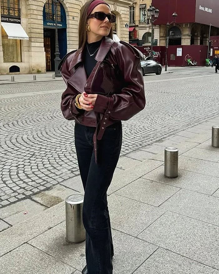 Bordeaux Leather Jacket