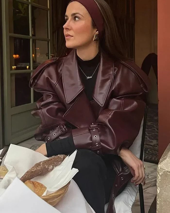 Bordeaux Leather Jacket