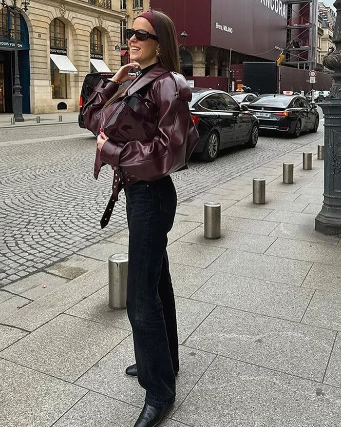 Bordeaux Leather Jacket